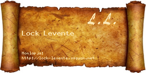 Lock Levente névjegykártya